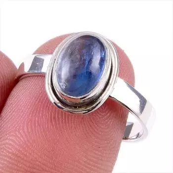 Natural Kyanite Gemstone Handmade 925 Solid Sterling Silver Gift Ring S.9 s2u24