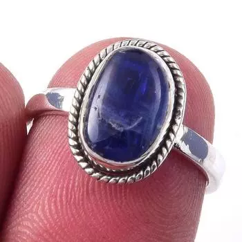 Natural Kyanite Gemstone Handmade 925 Solid Sterling Silver Ring Size 6 e4t01