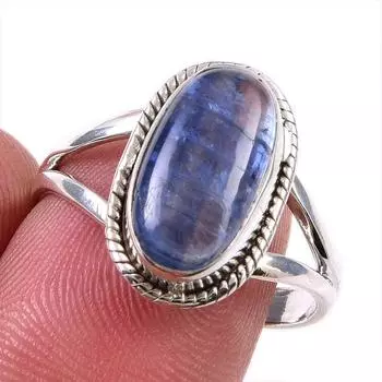 Natural Kyanite Gemstone Handmade 925 Solid Sterling Silver Gift Ring S.9 i4c60
