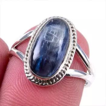 Natural Kyanite Gemstone Handmade 925 Solid Sterling Silver Gift Ring S.7 Y1I60