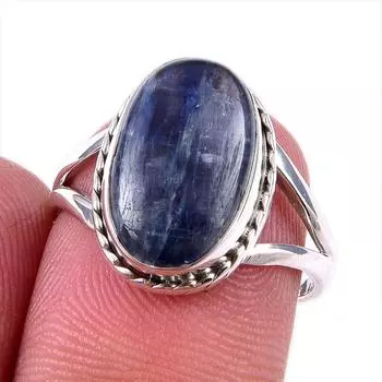 Natural Kyanite Gemstone Handmade 925 Solid Sterling Silver Gift Ring S.7 U1D90