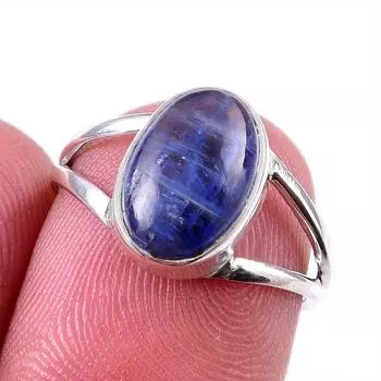 Natural Kyanite Gemstone Handmade 925 Solid Sterling Silver Gift Ring S.6 D2r74