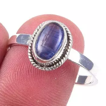 Natural Kyanite Gemstone Handmade 925 Solid Sterling Silver Ring Size 10 Z0Q51