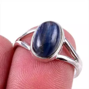 Natural Kyanite Gemstone Handmade 925 Solid Sterling Silver Gift Ring S.7 A1C81