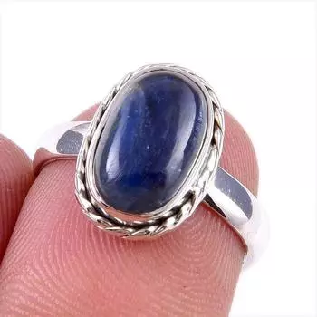 Natural Kyanite Gemstone Handmade 925 Solid Sterling Silver Gift Ring S.6 j9W81