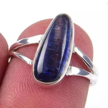 Natural Kyanite Gemstone Handmade 925 Solid Sterling Silver Ring Size 6 d9T25