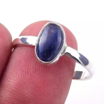 Natural Kyanite Gemstone Handmade 925 Solid Sterling Silver Ring Size 9 D6S67