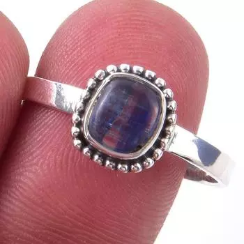 Natural Kyanite Gemstone Handmade 925 Solid Sterling Silver Ring Size 10 c4G64