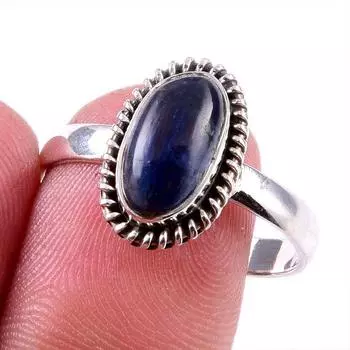 Natural Kyanite Gemstone Handmade 925 Solid Sterling Silver Gift Ring S.10 c1K85