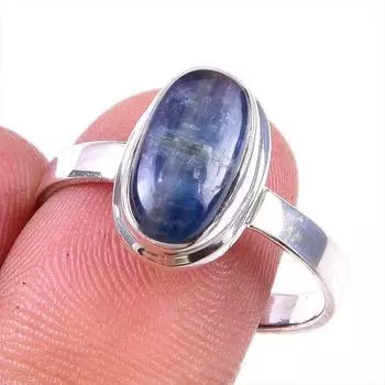 Natural Kyanite Gemstone Handmade 925 Solid Sterling Silver Gift Ring S.10 i8p47