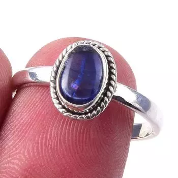 Natural Kyanite Gemstone Handmade 925 Solid Sterling Silver Ring Size 8 q9b97