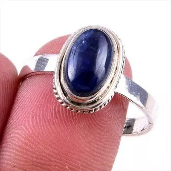 Natural Kyanite Gemstone Handmade 925 Solid Sterling Silver Gift Ring S.10 F6r98