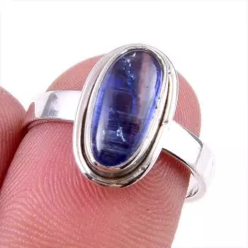 Natural Kyanite Gemstone Handmade 925 Solid Sterling Silver Gift Ring S.7 D1C14