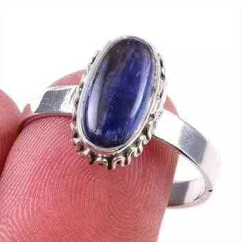 Natural Kyanite Gemstone Handmade 925 Solid Sterling Silver Gift Ring S.9 j1B84