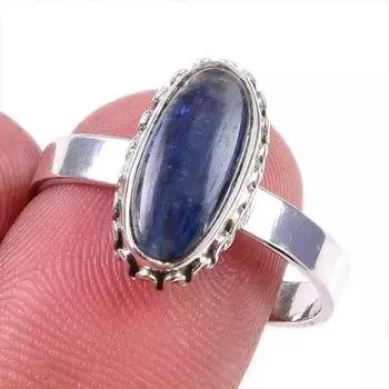 Natural Kyanite Gemstone Handmade 925 Solid Sterling Silver Gift Ring S.9 c6p33