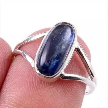 Natural Kyanite Gemstone Handmade 925 Solid Sterling Silver Gift Ring S.7 s6u77