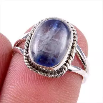 Natural Kyanite Gemstone Handmade 925 Solid Sterling Silver Gift Ring S.6 B7s99