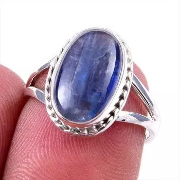 Natural Kyanite Gemstone Handmade 925 Solid Sterling Silver Gift Ring S.6 F9c02