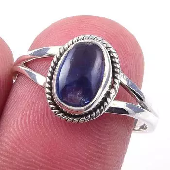 Natural Kyanite Gemstone Handmade 925 Solid Sterling Silver Ring Size 8 B2t33