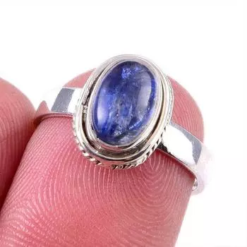 Natural Kyanite Gemstone Handmade 925 Solid Sterling Silver Gift Ring S.6 M8z15