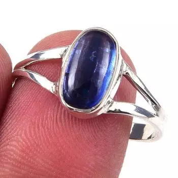 Natural Kyanite Gemstone Handmade 925 Solid Sterling Silver Ring Size 7 O3L06