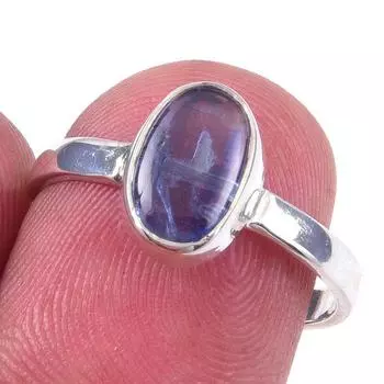 Natural Kyanite Gemstone Handmade 925 Solid Sterling Silver Ring Size 7 o5C59