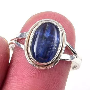 Natural Kyanite Gemstone Handmade 925 Solid Sterling Silver Ring Size 8 u8S89