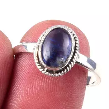 Natural Kyanite Gemstone Handmade 925 Solid Sterling Silver Ring Size 7.5 E4i37