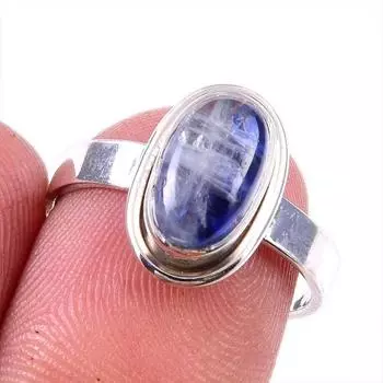 Natural Kyanite Gemstone Handmade 925 Solid Sterling Silver Gift Ring S.7 M5P42
