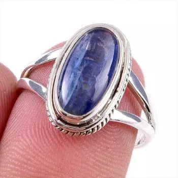 Natural Kyanite Gemstone Handmade 925 Solid Sterling Silver Gift Ring S.7 N7h68