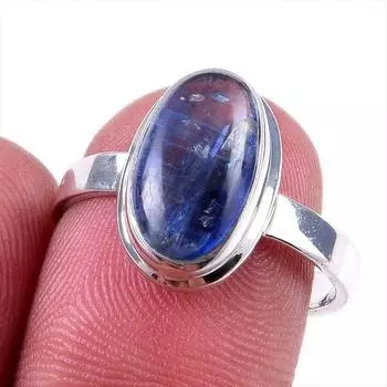 Natural Kyanite Gemstone Handmade 925 Solid Sterling Silver Gift Ring S.8 j4R64