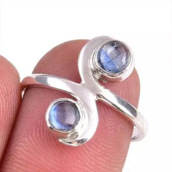 Natural Kyanite Gemstone Handmade 925 Solid Sterling Silver Gift Ring S.7 z8d27