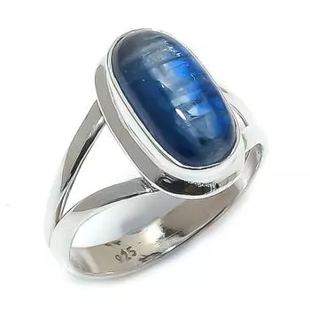Natural Kyanite Gemstone Handmade 925 Solid Sterling Silver Gift Ring S.6 H1q55