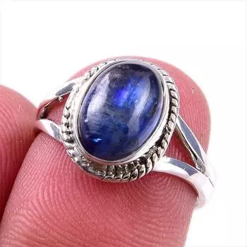 Natural Kyanite Gemstone Handmade 925 Solid Sterling Silver Gift Ring S.6 z0i88