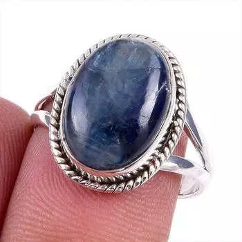 Natural Kyanite Gemstone Handmade 925 Solid Sterling Silver Gift Ring S.8 S8U96