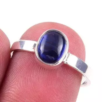 Natural Kyanite Gemstone Handmade 925 Solid Sterling Silver Ring Size 7 I5h37