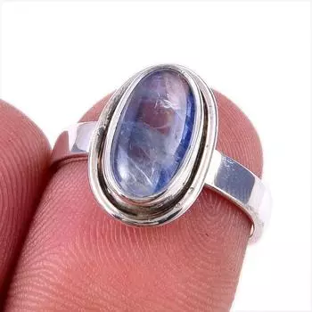 Natural Kyanite Gemstone Handmade 925 Solid Sterling Silver Gift Ring S.6 M9a90
