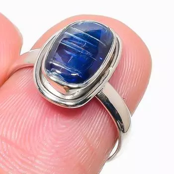 Natural Kyanite Gemstone Handmade 925 Solid Sterling Silver Gift Ring S.7 d0I28