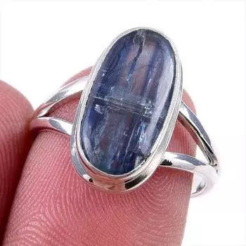 Natural Kyanite Gemstone Handmade 925 Solid Sterling Silver Gift Ring S.7 b2v84