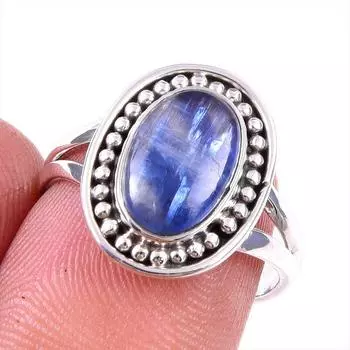 Natural Kyanite Gemstone Handmade 925 Solid Sterling Silver Gift Ring S.7 f7a22