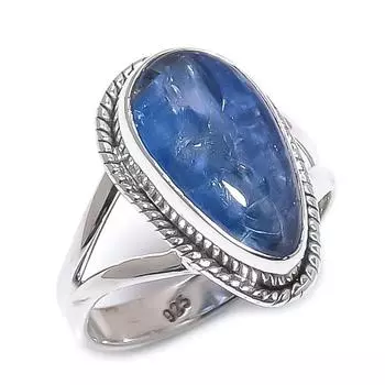 Natural Kyanite Gemstone Handmade 925 Solid Sterling Silver Gift Ring S.6 r1R53