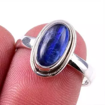 Natural Kyanite Gemstone Handmade 925 Solid Sterling Silver Gift Ring S.8 I3z27