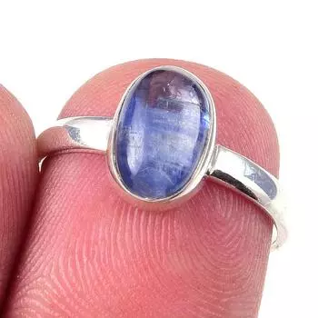 Natural Kyanite Gemstone Handmade 925 Solid Sterling Silver Ring Size 6 p6u80