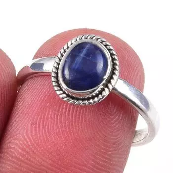 Natural Kyanite Gemstone Handmade 925 Solid Sterling Silver Ring Size 8 t8Y35