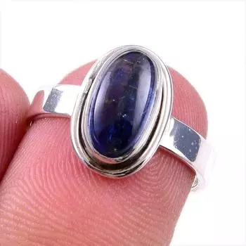 Natural Kyanite Gemstone Handmade 925 Solid Sterling Silver Gift Ring S.6 h8a91