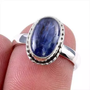 Natural Kyanite Gemstone Handmade 925 Solid Sterling Silver Gift Ring S.6 D7t40