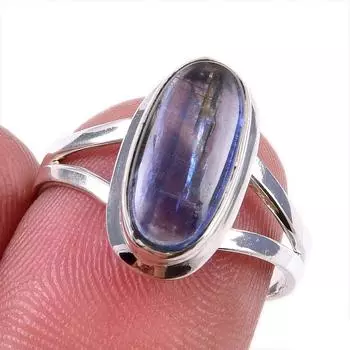 Natural Kyanite Gemstone Handmade 925 Solid Sterling Silver Gift Ring S.7 T5m79