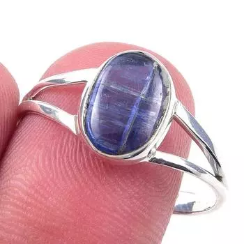 Natural Kyanite Gemstone Handmade 925 Solid Sterling Silver Ring Size 10 m0e09