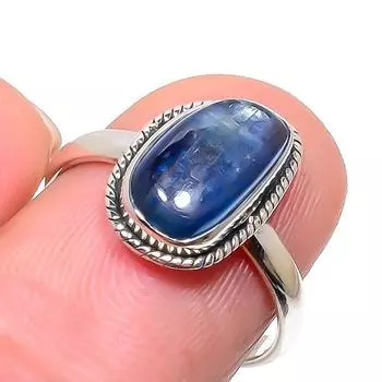 Natural Kyanite Gemstone Handmade 925 Solid Sterling Silver Gift Ring S.8 M2F22