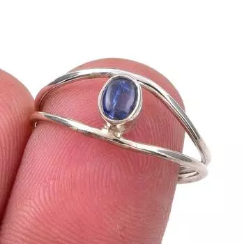 Natural Kyanite Gemstone Handmade 925 Sterling Silver Jewelry Ring Size 7.5 d5A47